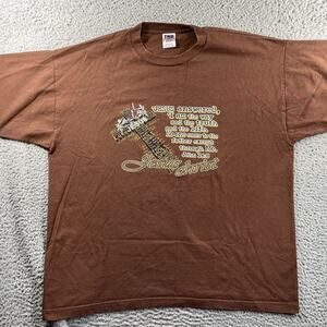 Vtg 90s Jesus Christ Shirt 2XL Brown TND John 14:6 Religious Bible Verse Y2K Tee
